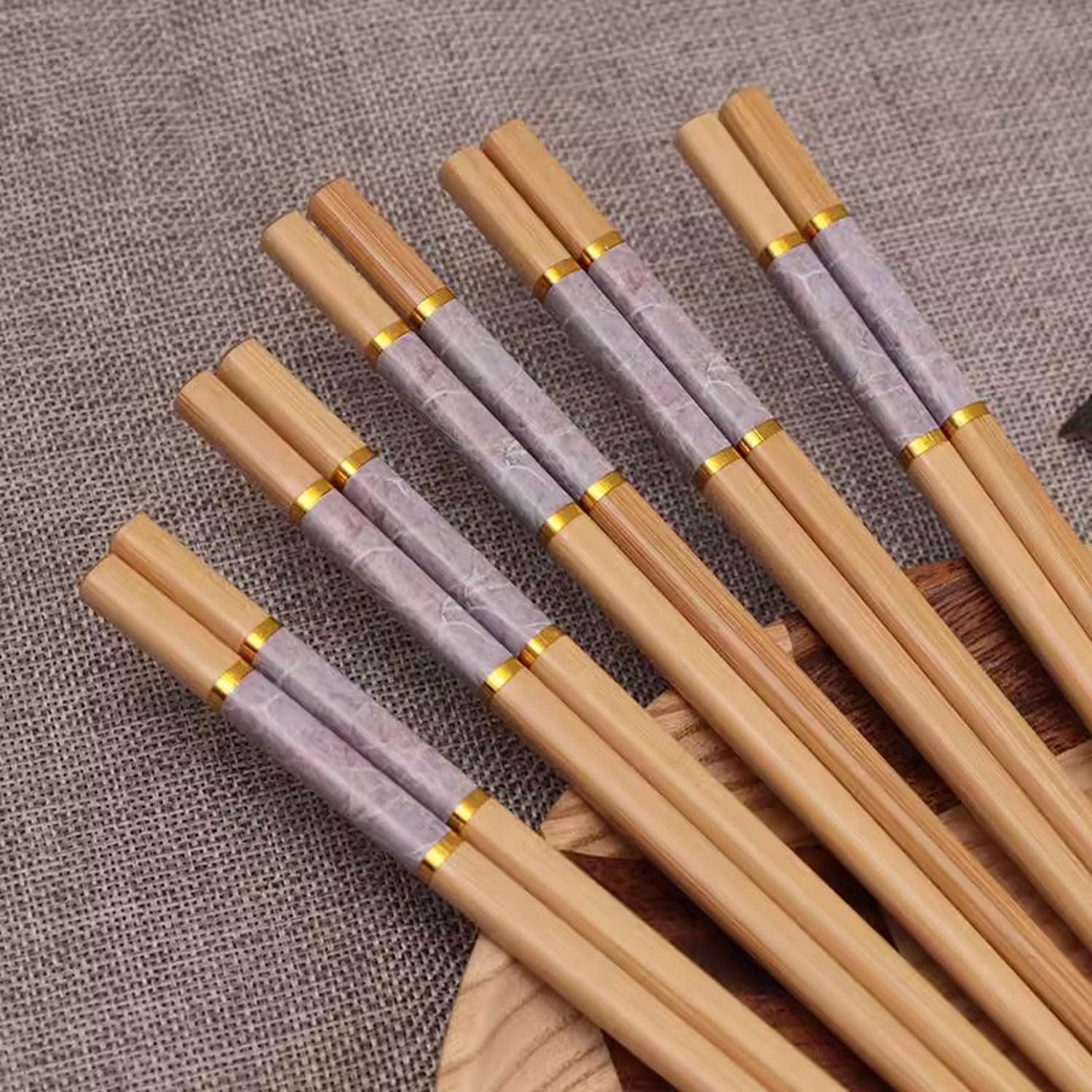 Baguettes Baguettes Baguettes en Bois Baguettes en Bambou Ménage 5-10 Double-Fled Adultes, Une Personne, Une Baguette, Antidérapant(C-5)