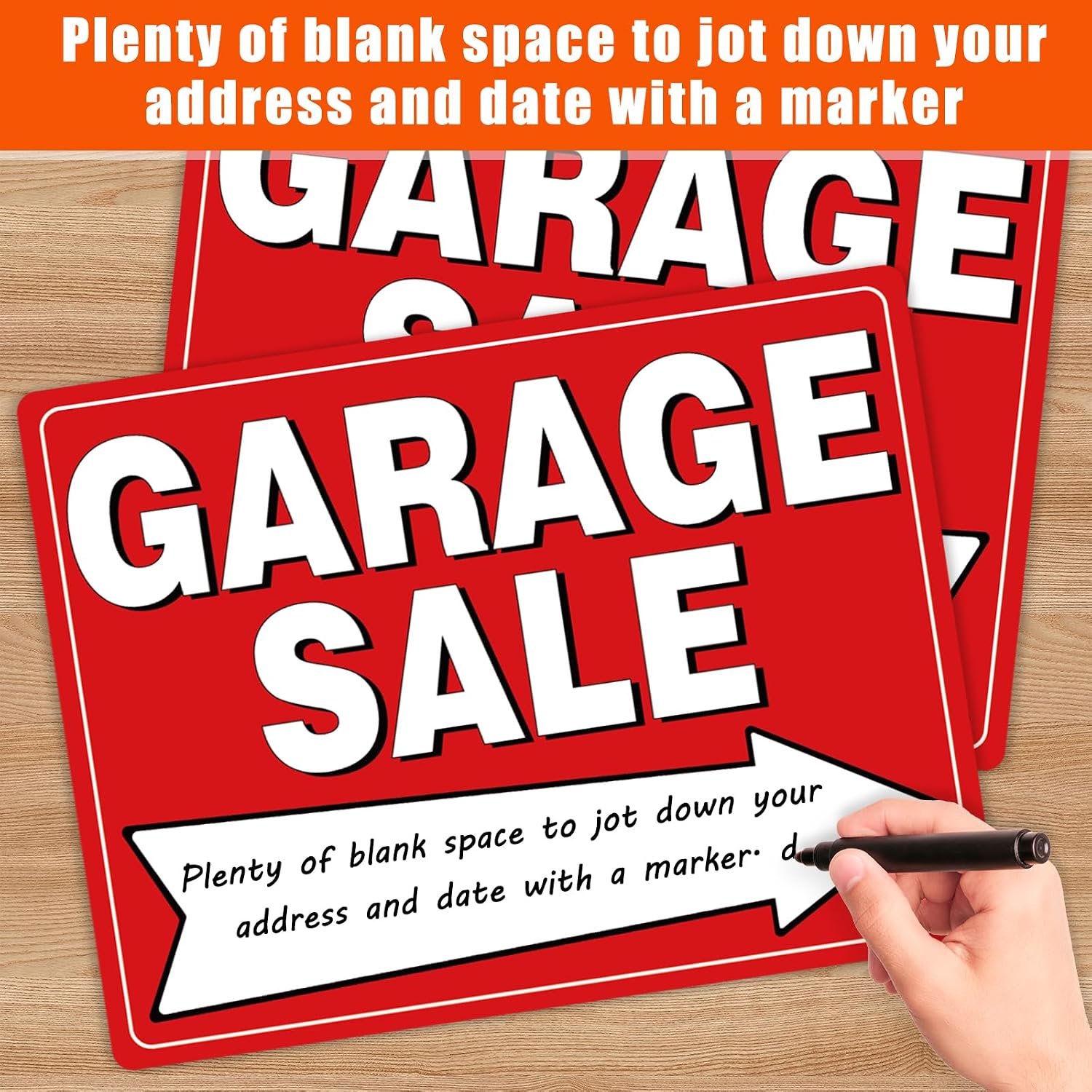 2-Pack Garage Sale Sign Kit with 4 Metal Stakes & 960 Removable Price Stickers – Double-Sided All-Weather Giant Fluorescent Garage Sale for Yard Sale, Outdoor Estate image 5