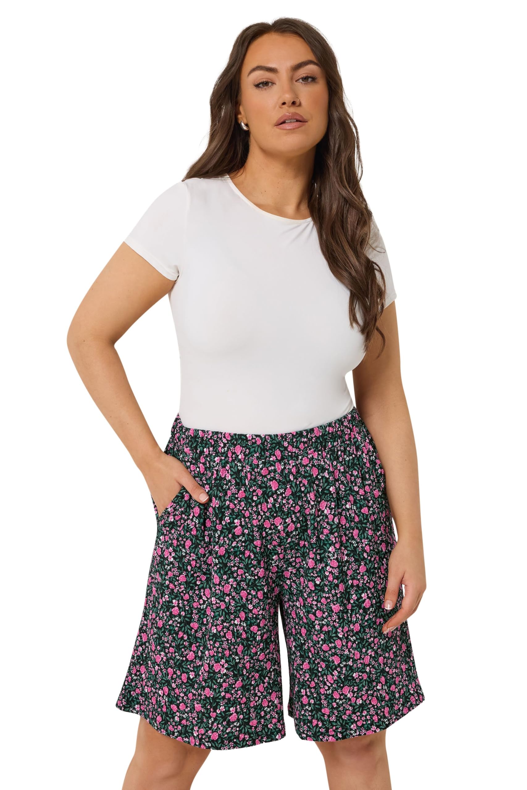 Yours - Women's Shorts - Floral Print - Size 22-24