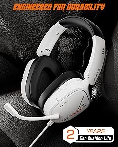 NUBWO HG04L Gaming Headset for PS5/PS4, Xbox Series X|S/Xbox One, Switch 250g Lightweight, Clear Unidirectional Mic, Soft Memory Earmuffs, 3.5mm Jack for Gaming & Work