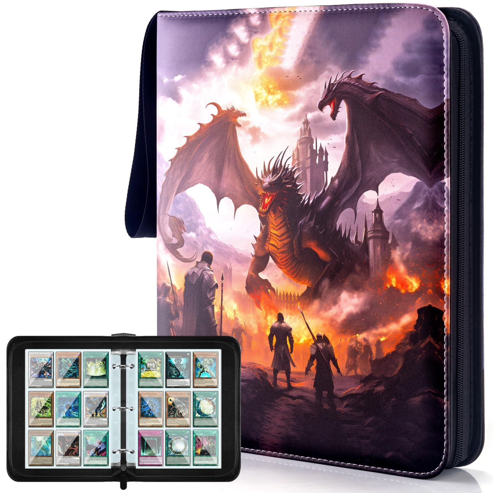 MewVeer Trading Card Binder for MTG/YGO/PTCG Cards, Holds 900 Cards, Game Collection Card Album, Trading Card Holder with Sleeves, Gifts for Boys/Girls