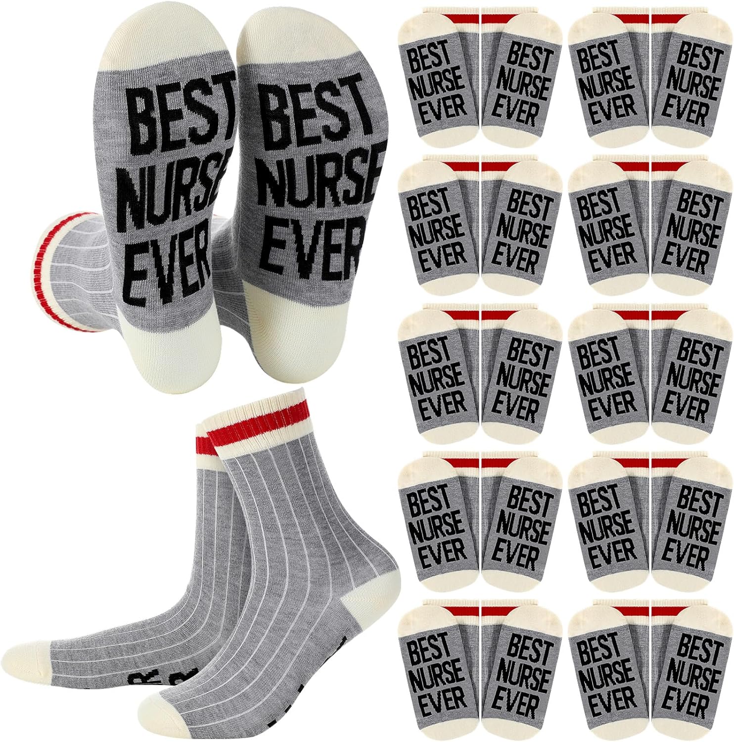 Glitopper 12 Pairs Best Team Ever Gift Socks Bulk Employee Appreciation Gifts for Women Men Staff Coworker Teacher Team Gifts