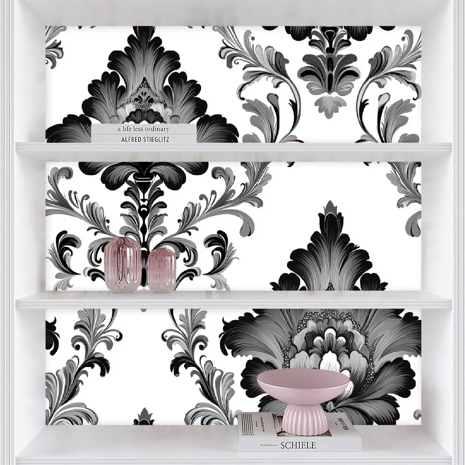 Estilo Europeo Patrón Papel Pintado Autoadhesivo Flores Plantas Abstracto 44x500 cm Papel de Pared Removible Impermeable Estilo Vinilo PVC Pegatina es Estante del cajón de la cubierta del rodillo