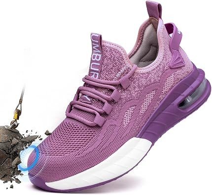 Hogent Steel Toe Shoes for Men Women, Lightweight Breathable Work Shoes