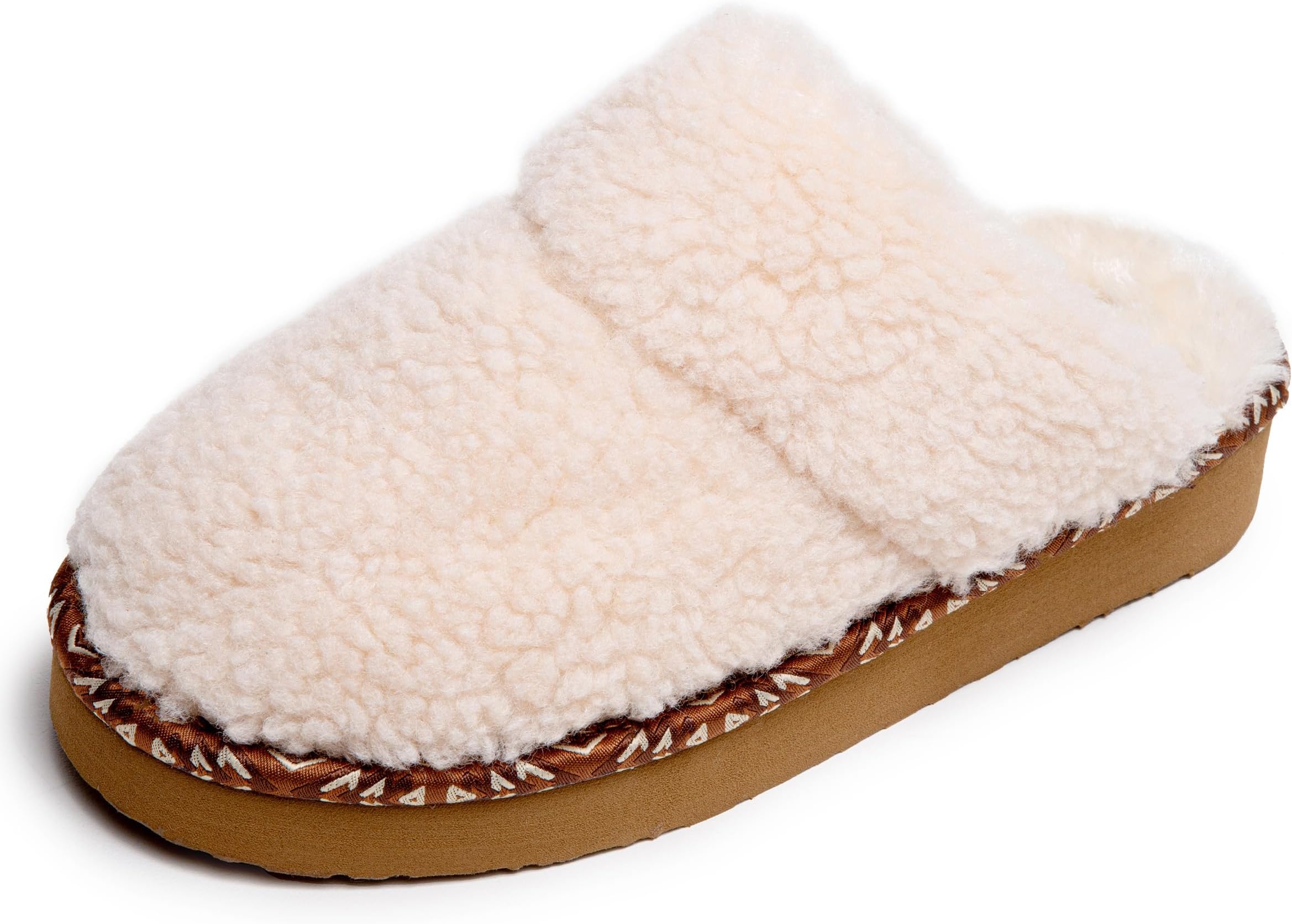 Cerise – Cozy Bedroom Slippers for Women with Hard Sole Design, Anishinaabe Designed Trim, and Slip On Clog Silhouette