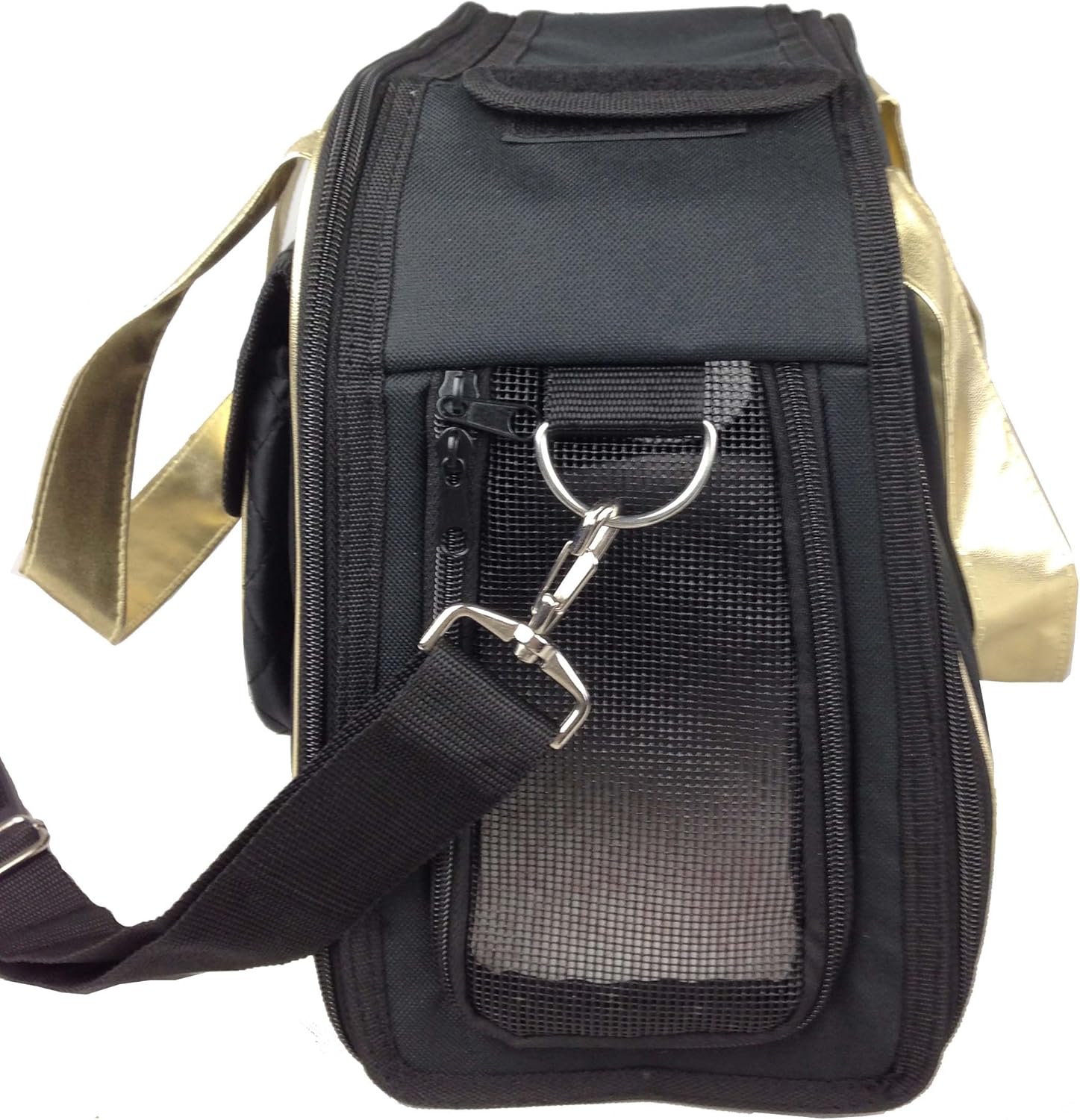 PET LIFE 'Mystique' Airline Approved Fashion Designer Travel Pet Dog Carrier, One Size, Black : Pet Supplies