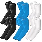 BHYTAKI 6 Pairs UV Sun Protection Arm Sleeves, UPF 50 Sports Cooling Arm Compression Sleeves for Men Women Teenager
