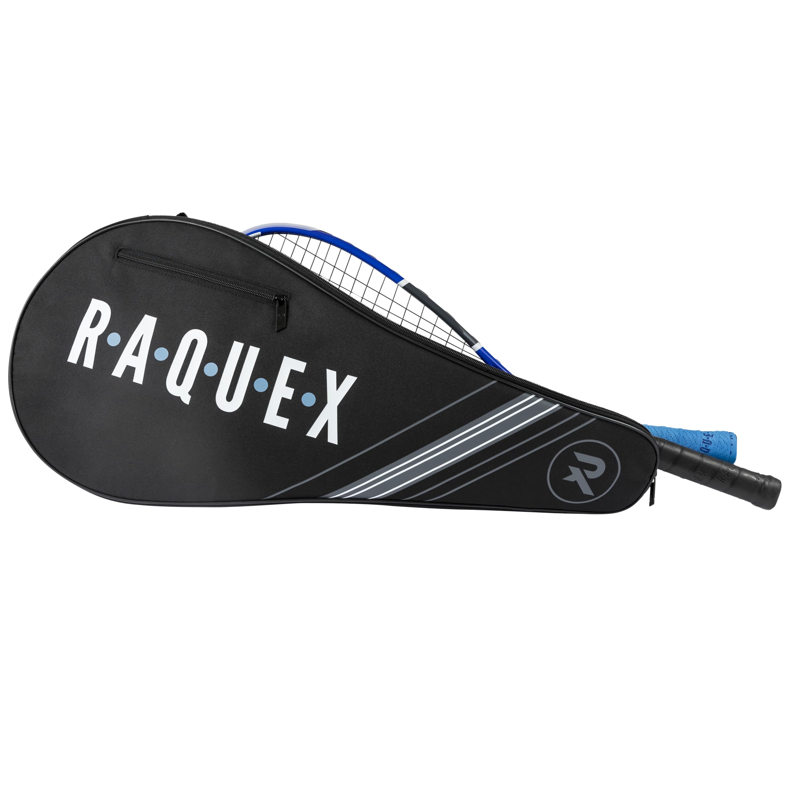 Raquex Sac pour Raquette de Tennis - Bleu ou Noir - Housse de Protection pour Raquette de Tennis, Squash et Badminton - pour 2 Raquettes et Accessoires avec bandoulière