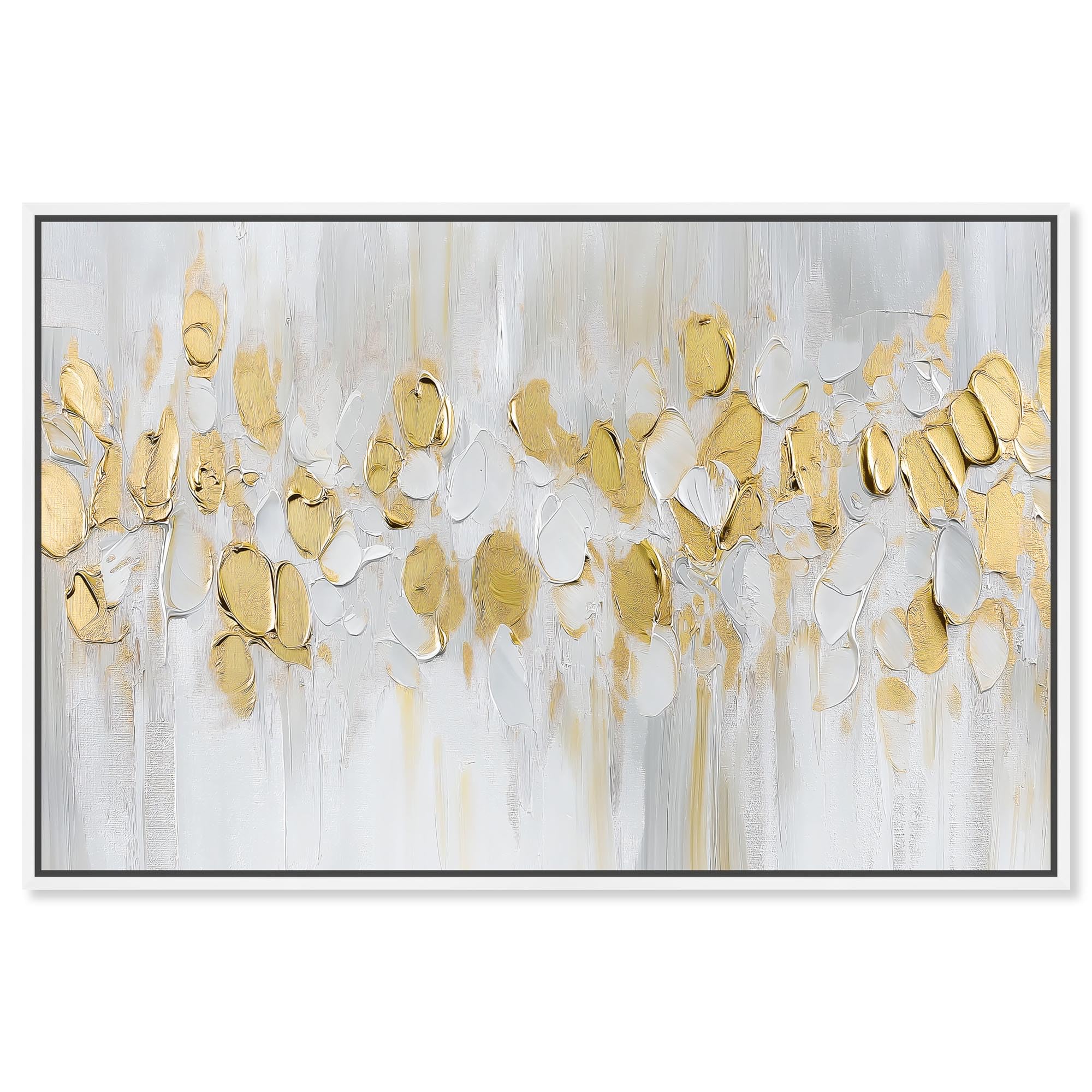 art remedy elegant glam art canvas, 36" x 24", white frame, gleaming simplicity
