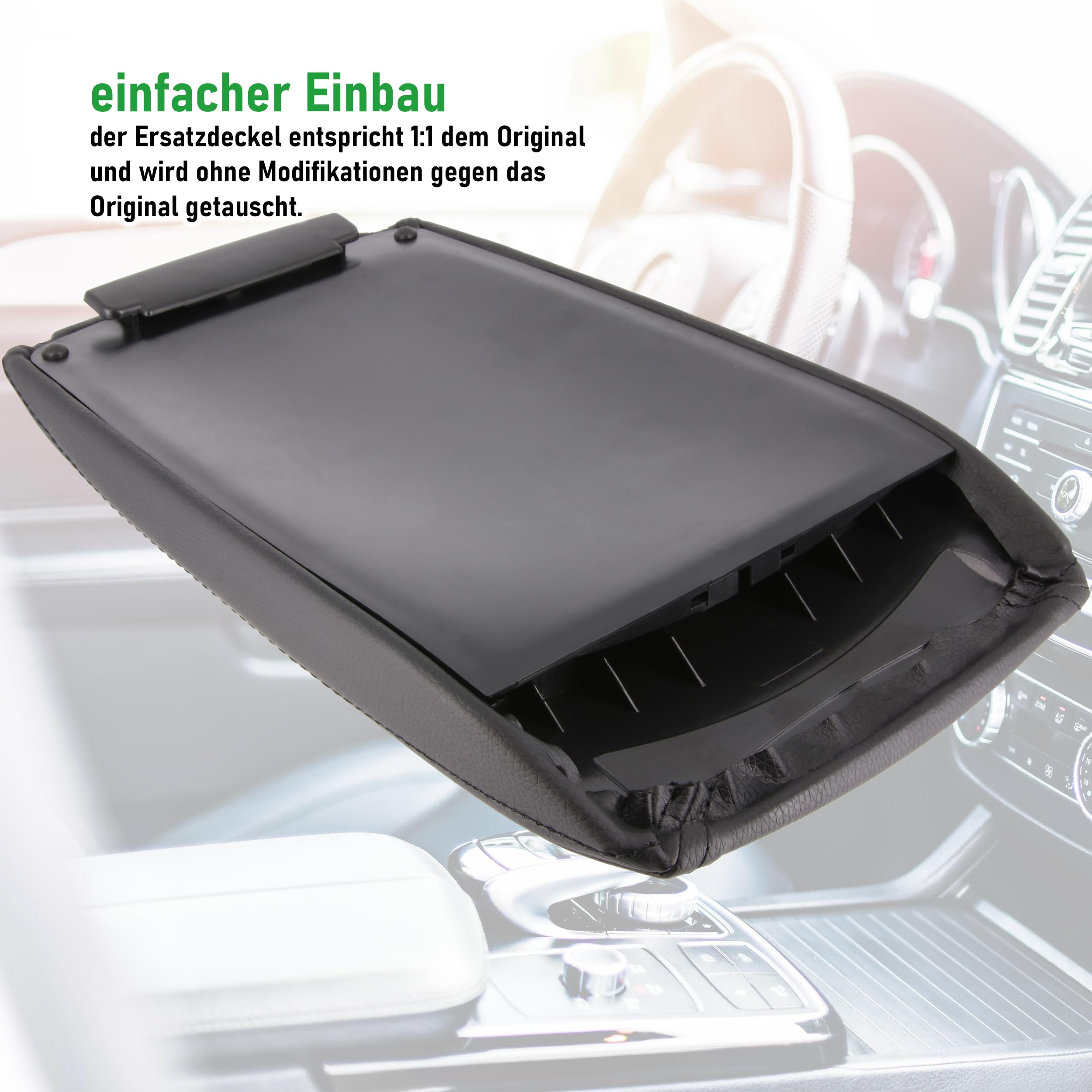 RECAMBO Coperchio di ricambio per bracciolo centrale adatto per Audi A6 4F C6 BJ 2004 – 2011 – vestibilità robusta – aspetto di serie – meccanismo durevole – installazione rapida – sostituzione ideale