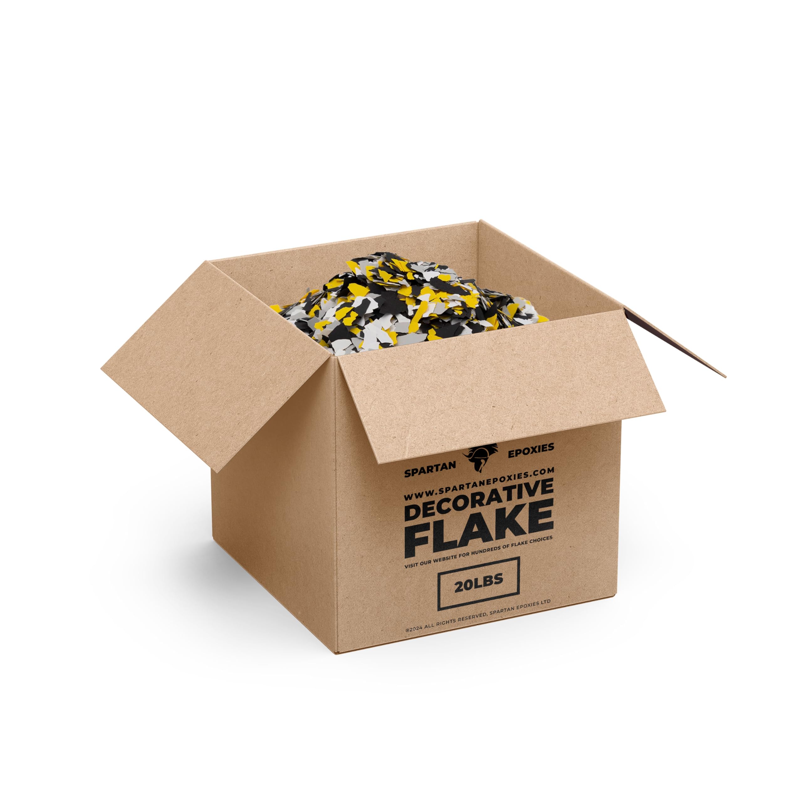 Epoxy Flake - 20lb and 40lb Boxes, Choose from 21 Blends Including Marble and Hybrid Flakes, USA Made, Ideal for Garages, Basements, Shops, and More (