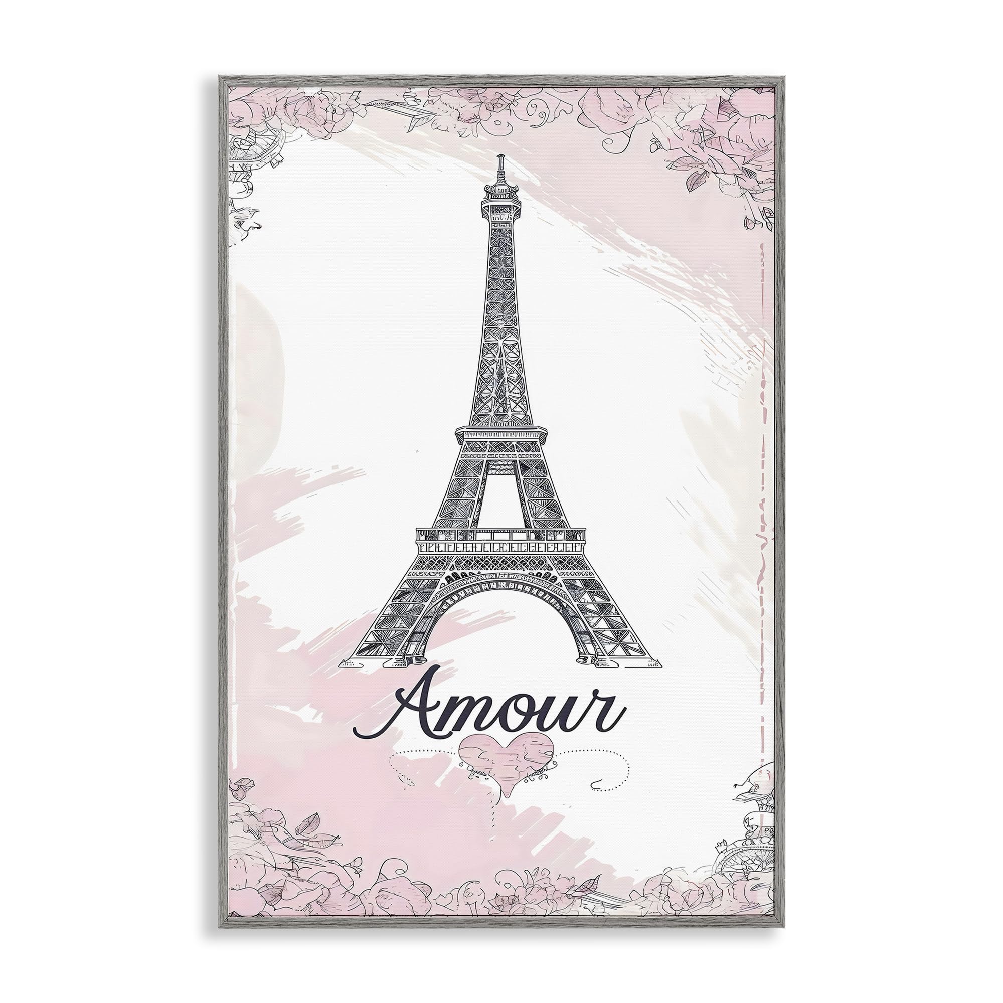 'Amour Vintage Eiffel Tower'| Framed Giclee Art