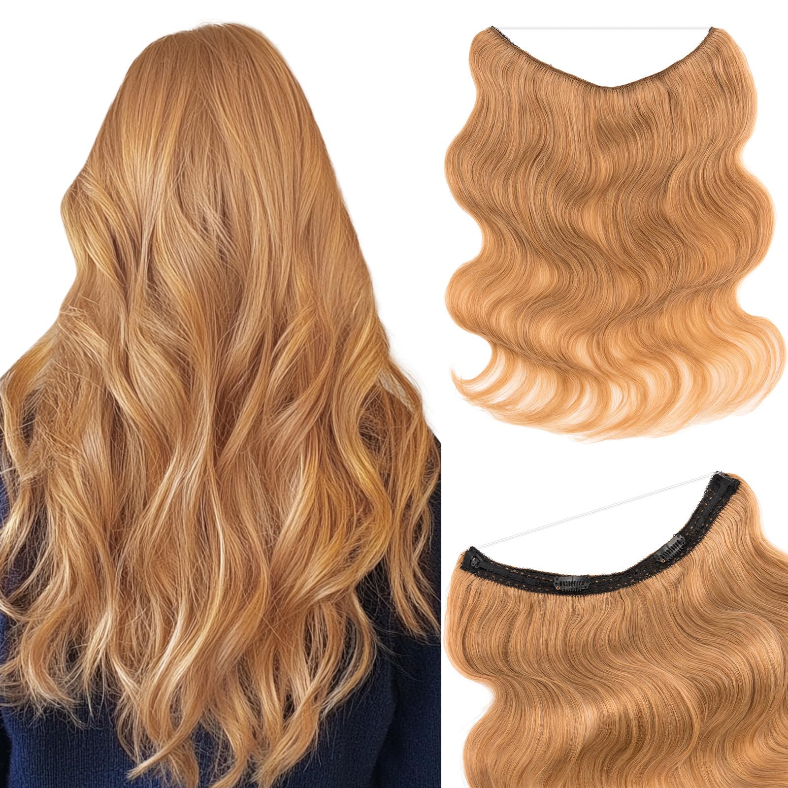 Dark Blonde 100% Quality Hair Halo Extensions Dirty Blonde Halo® (16 inch, 140 grams) main image 2
