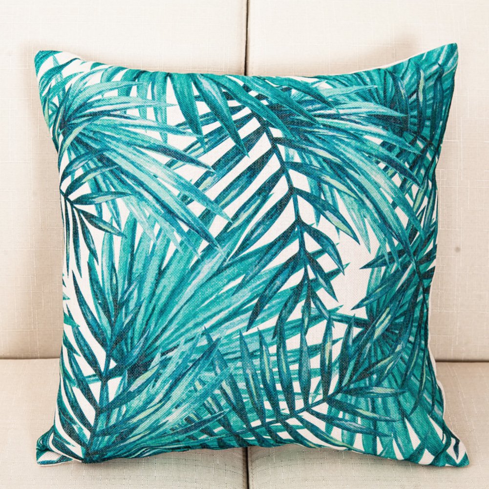 Oreiller simple style Asie du Sud-Est, coussin plante 50x50cm pour un nid douillet