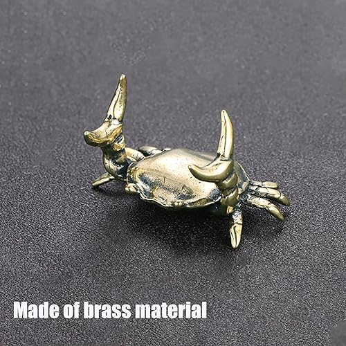 Miniatura 5 de Divertido soporte para bolígrafo de cangrejo, soporte de escritorio de cangrejo de levantamiento de pesas de bronce para decoración de exhibición de