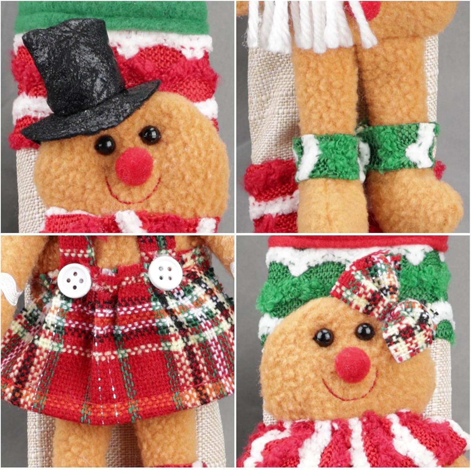 TSYFM 2Pcs Christmas Refrigerator Handle Covers, Gingerbread Man Christmas Cabinet Handle Covers Decorative Kitchen Appliances Gloves for Fridge Microwave Dishwasher