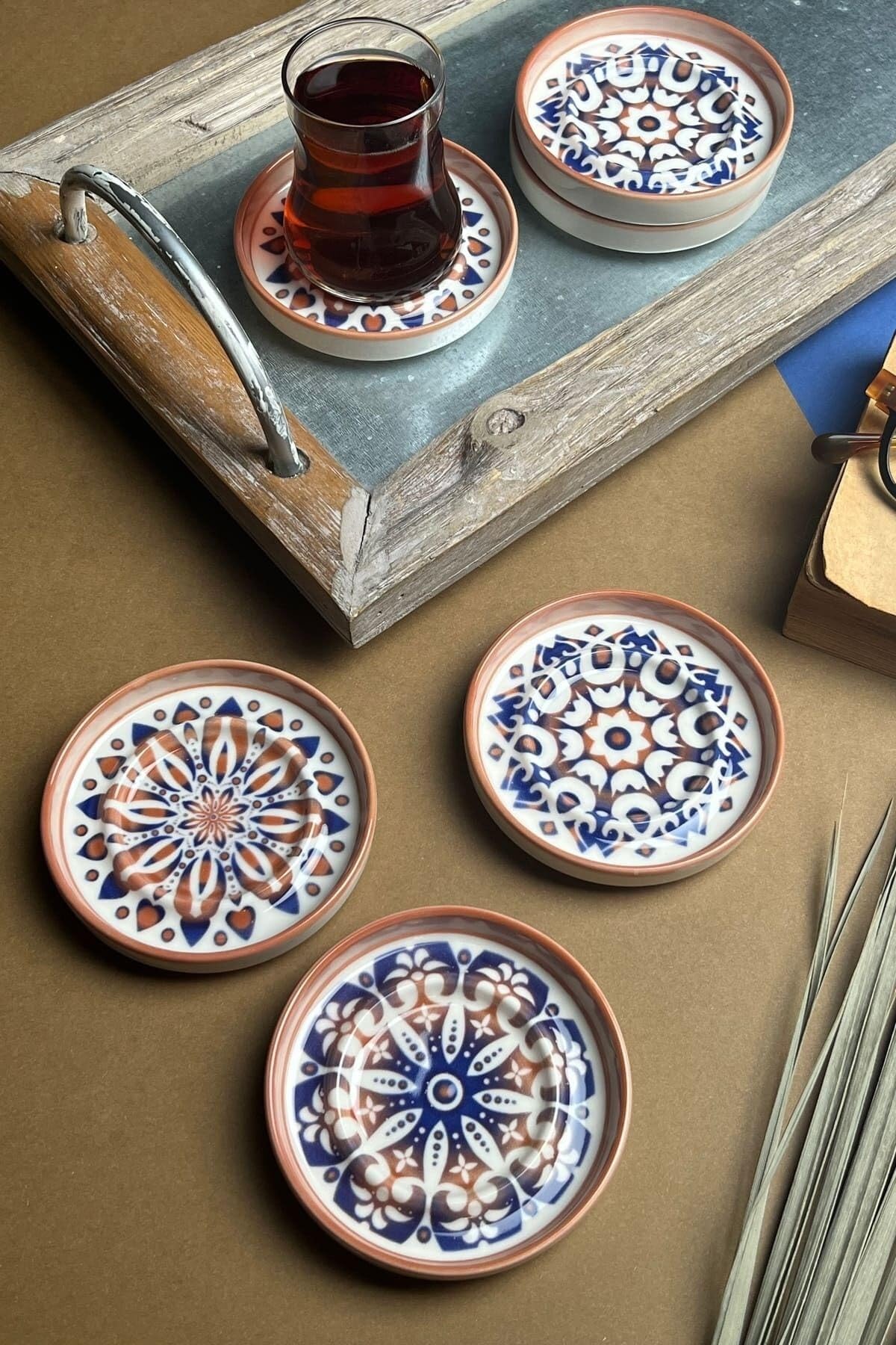 Tabakevi Tabak Evi Stoneware Mozaik Red Sefa 6 Lı Çay Tabağı 10Cm
