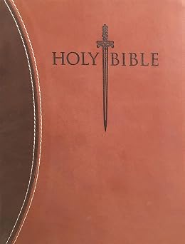 Holy Bible King James Version, Dark Brown/Light Brown, Personal Size, Sword Study Bible, Red Letter Old and New Testament, Margin Study Guide,