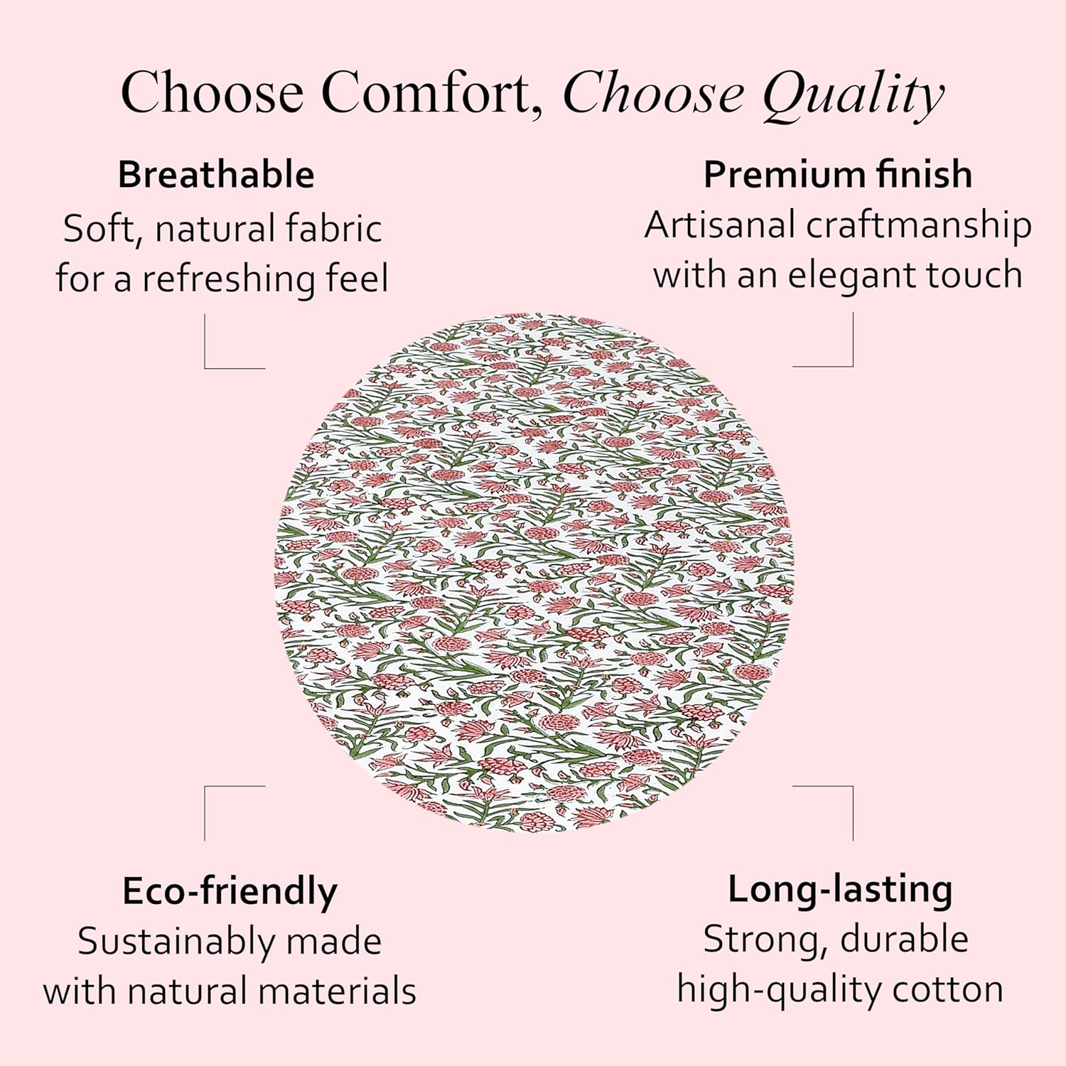 CPC Round Tablecloth- Cotton Indian Block Print Tablecloth -Handmade Printed Washable Cotton Table Cloth - Spring/Summer, Wedding Table Cover - Red Garnet 60 Inches - Image 8