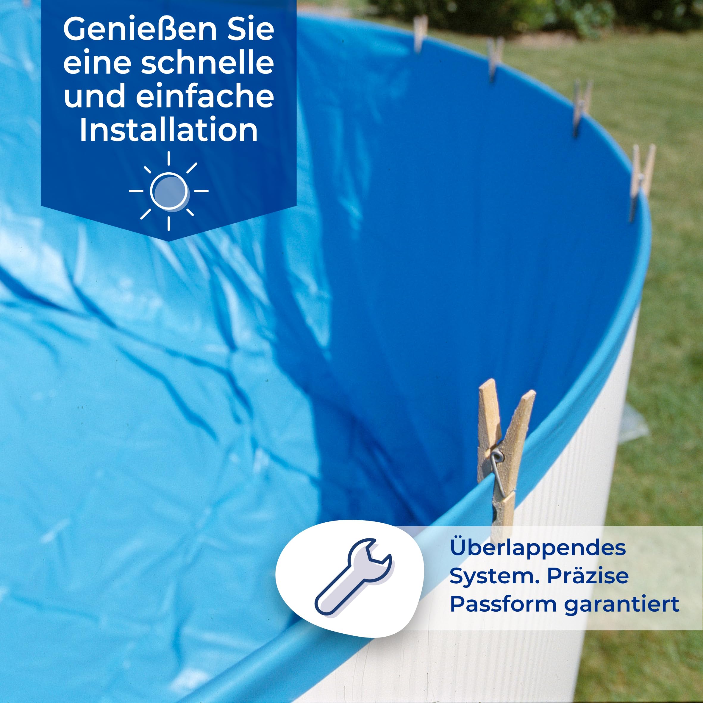 Gre SP2450F - Liner für runde Pools, 240 x 120 cm (L x B x H), Overlap-System, Blau