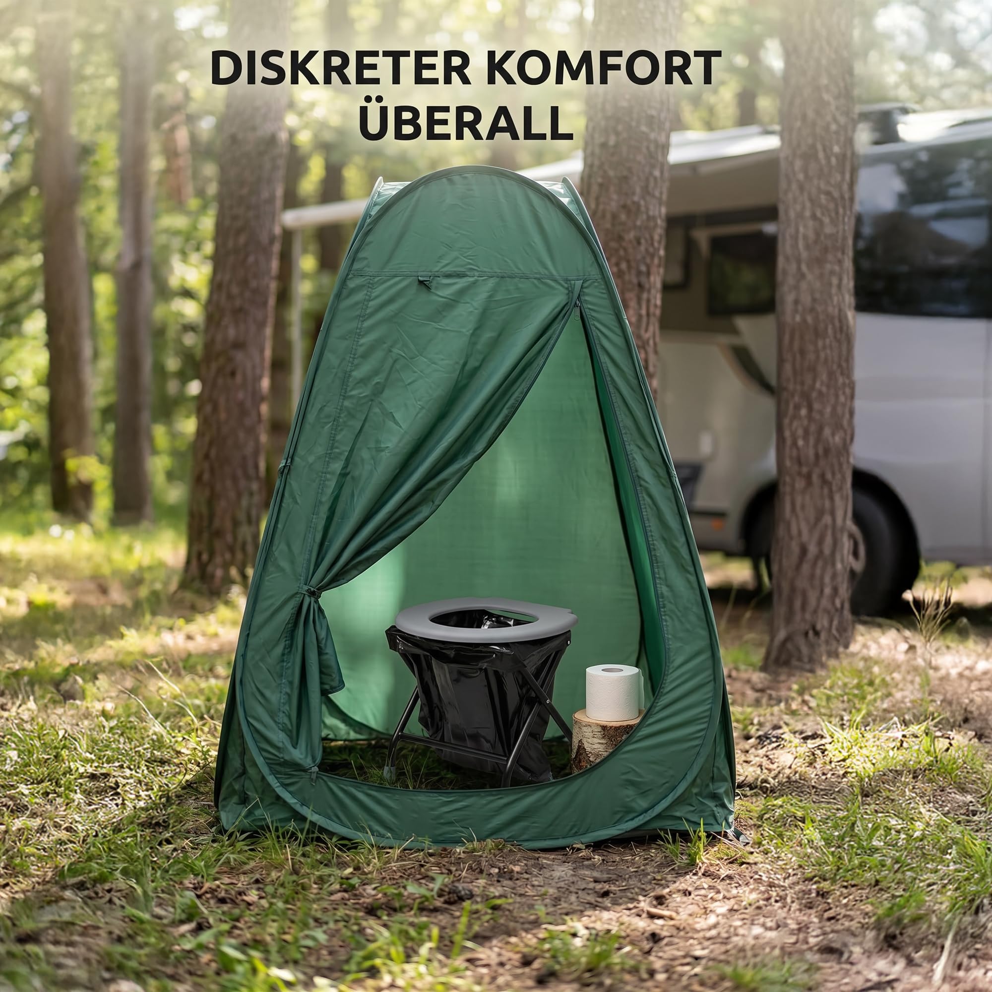 Yachticon Kit Toilette pliable avec 6 sacs - gris