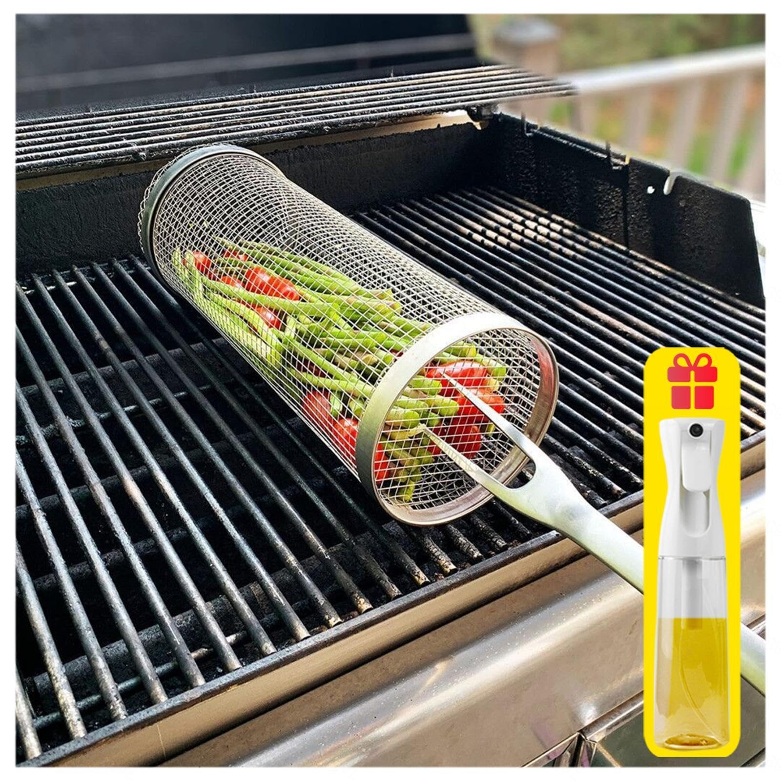 Panier De Barbecue Inox Avec Poignée Longue - 22x40 Cm, Pour Viande, Poisson, Légumes, Retournement Facile