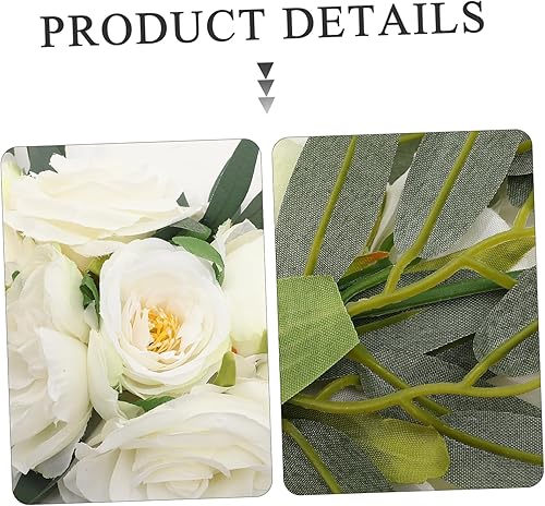 Miniatura 2 de IMIKEYA 2 letreros de esquina de flores de boda para ceremonia y recepción, decoración de flores, arco, arreglo floral, arco de boda, tela de seda,