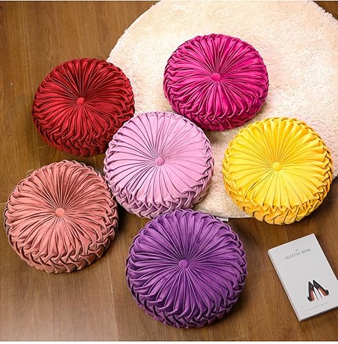 Miniatura 5 de Cojín redondo, de terciopelo, para sofá cama, decorativo, 3D, calabaza, rueda de vehículo, para sofá cama y silla, de 15 x 15 pulgadas