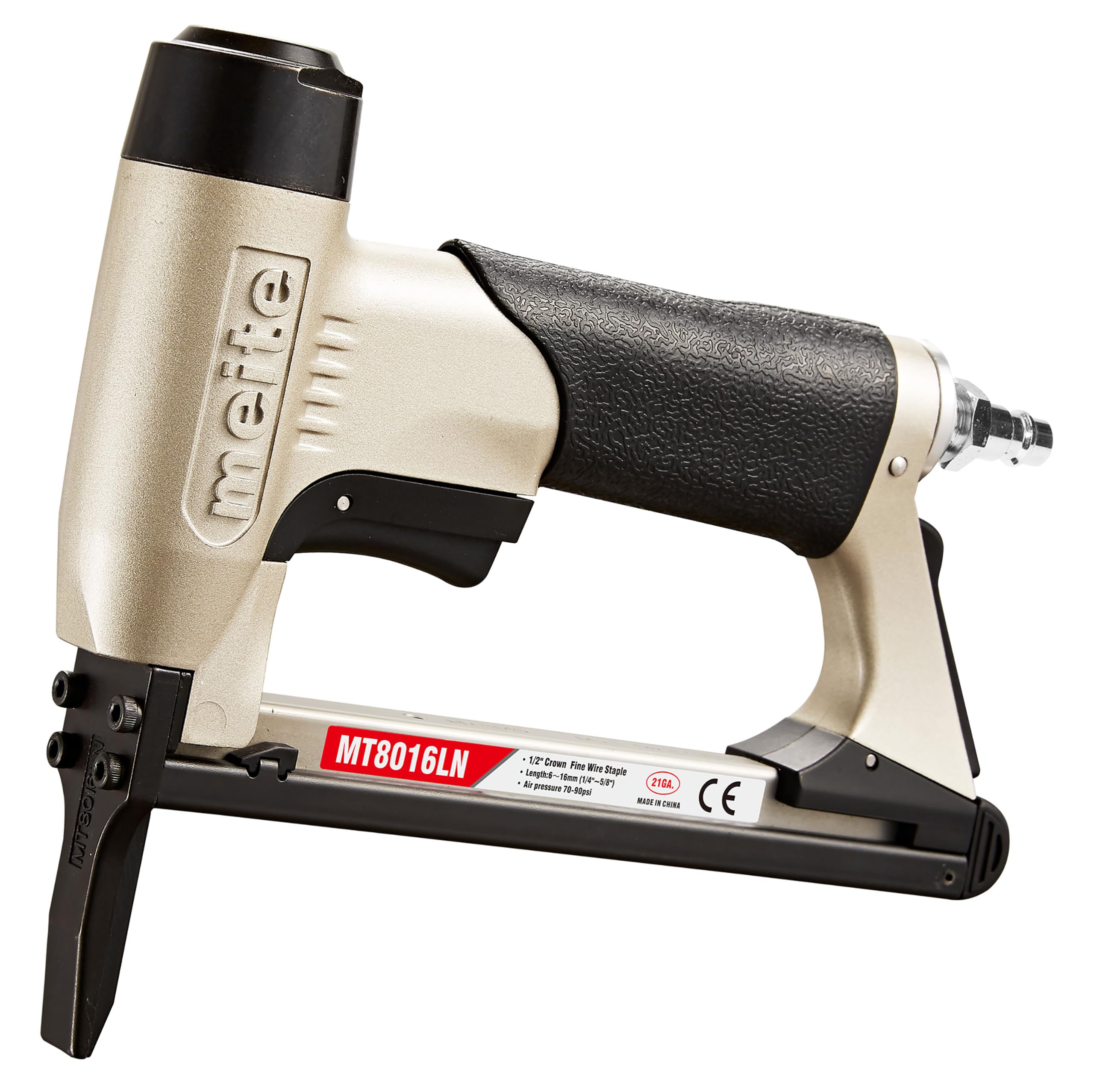 meite MT8016LN Drucklufttacker 80 mit Langnase, kompatibel mit Typ 80 Tackerklammern 6–16 mm, Leichte Drucklufttacker für präzise Polsterarbeiten, Möbel, Holz, Leder und Innenausbau
