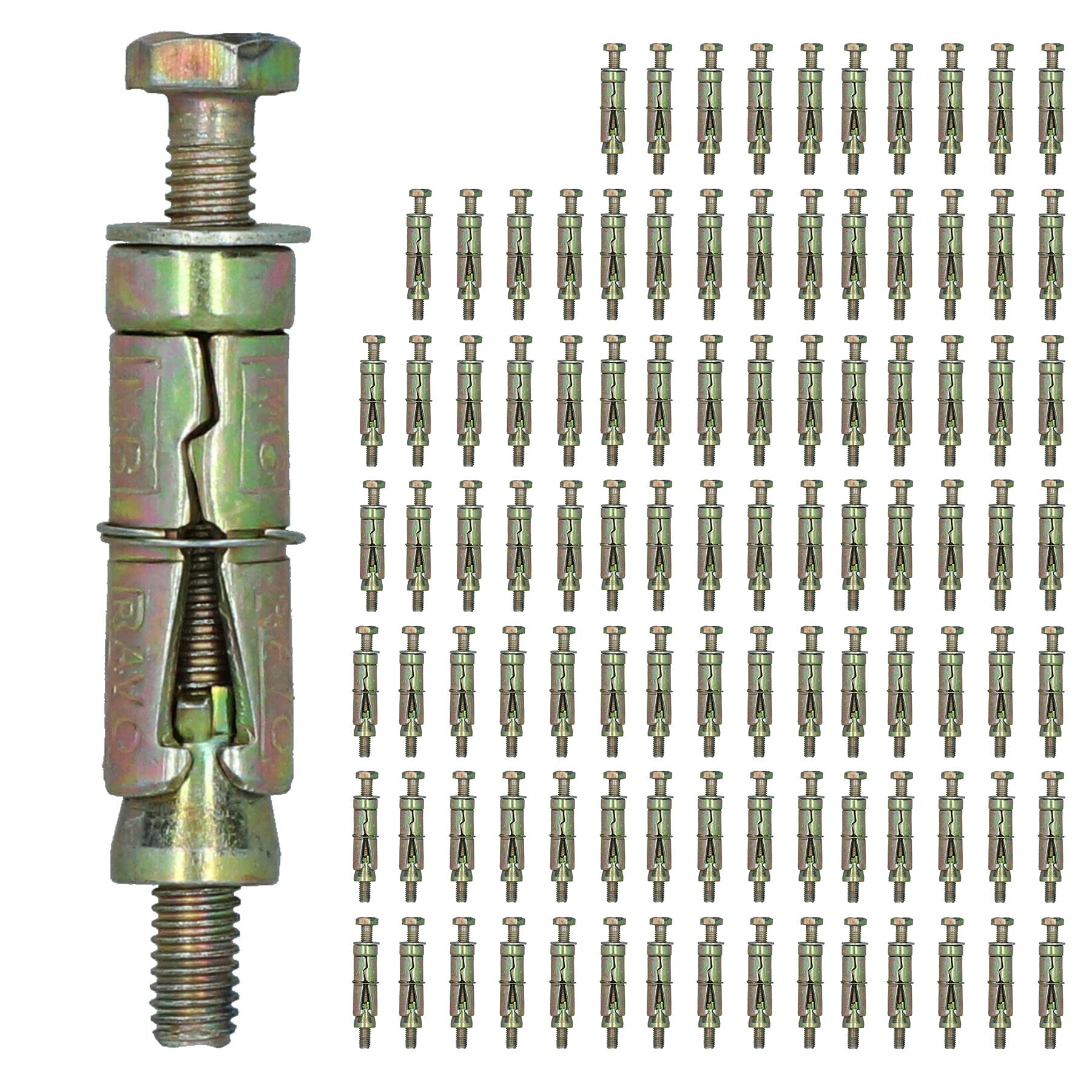 M6 6mm x 60mm Expansion Rawl Bolt for Masonry Sleeve Anchors Fastener 100pk