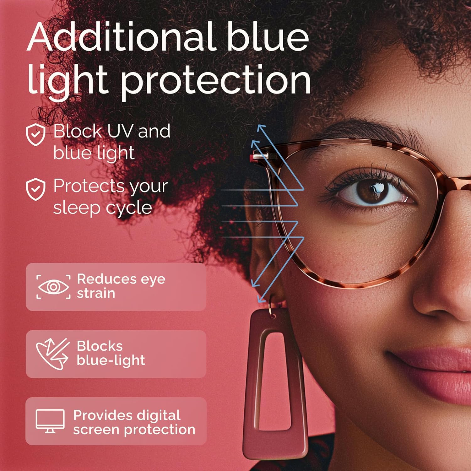 Gaoye Blue Light Blocking Glasses - Trending Round TR90 Frames, Metal Arms, UV400 Protection - Matching Soft Case - Image 4