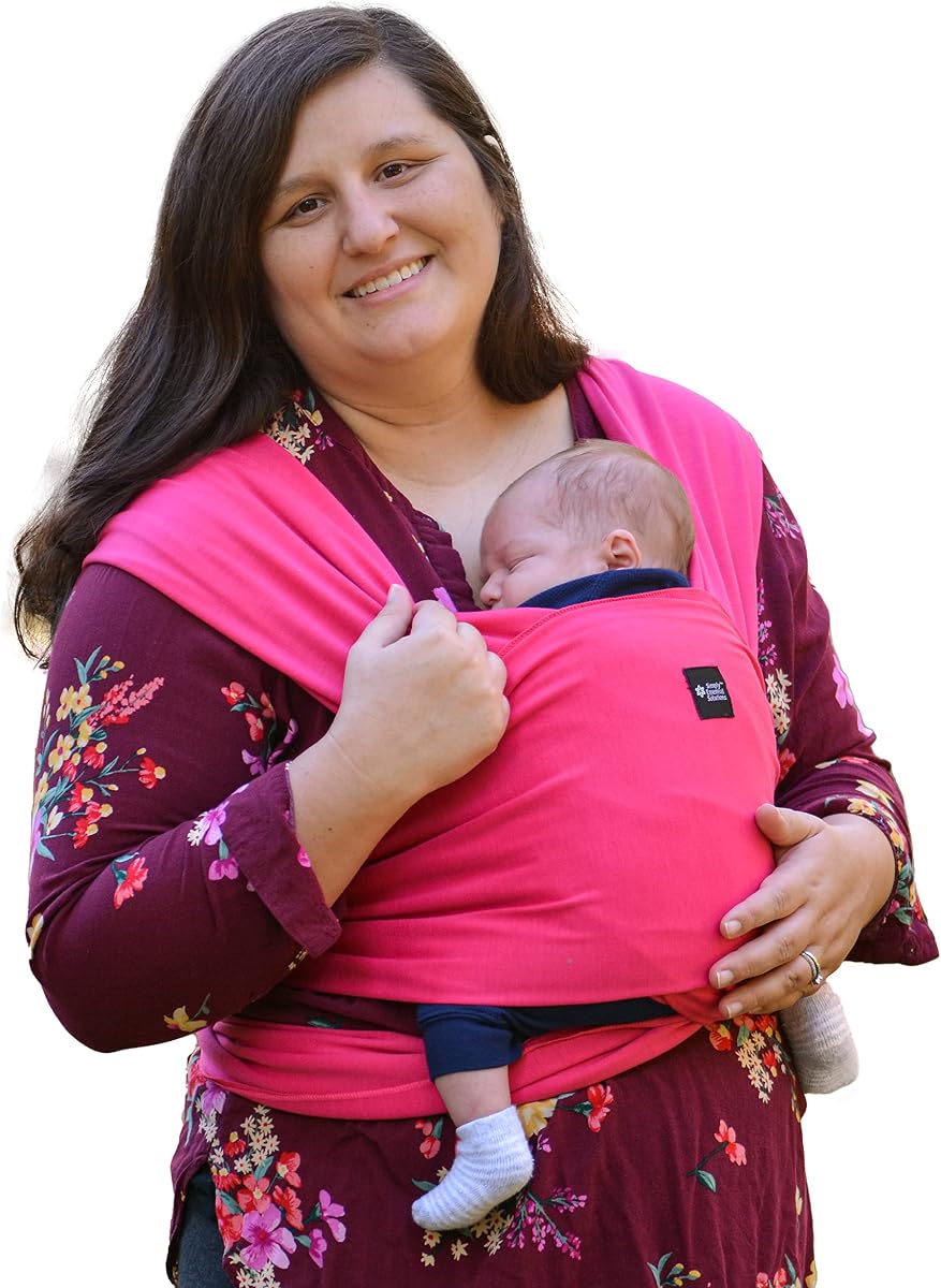 Baby Wrap Carrier Soft, Stretchy, Cotton Baby Wrap, Baby Sling, Nursing Cover Up for use with Newborn-Toddler: Evenly distributes Weight for More Comfortable Carrying (Hot Pink)