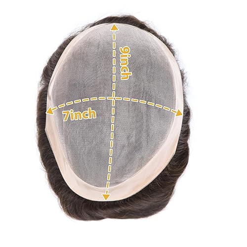 Miniatura 6 de lumeng Toupees - Piezas de cabello para hombre y pelucas, unidad de cabello real, repuesto para hombre, unidad de encaje duradero con Npu Reinfore