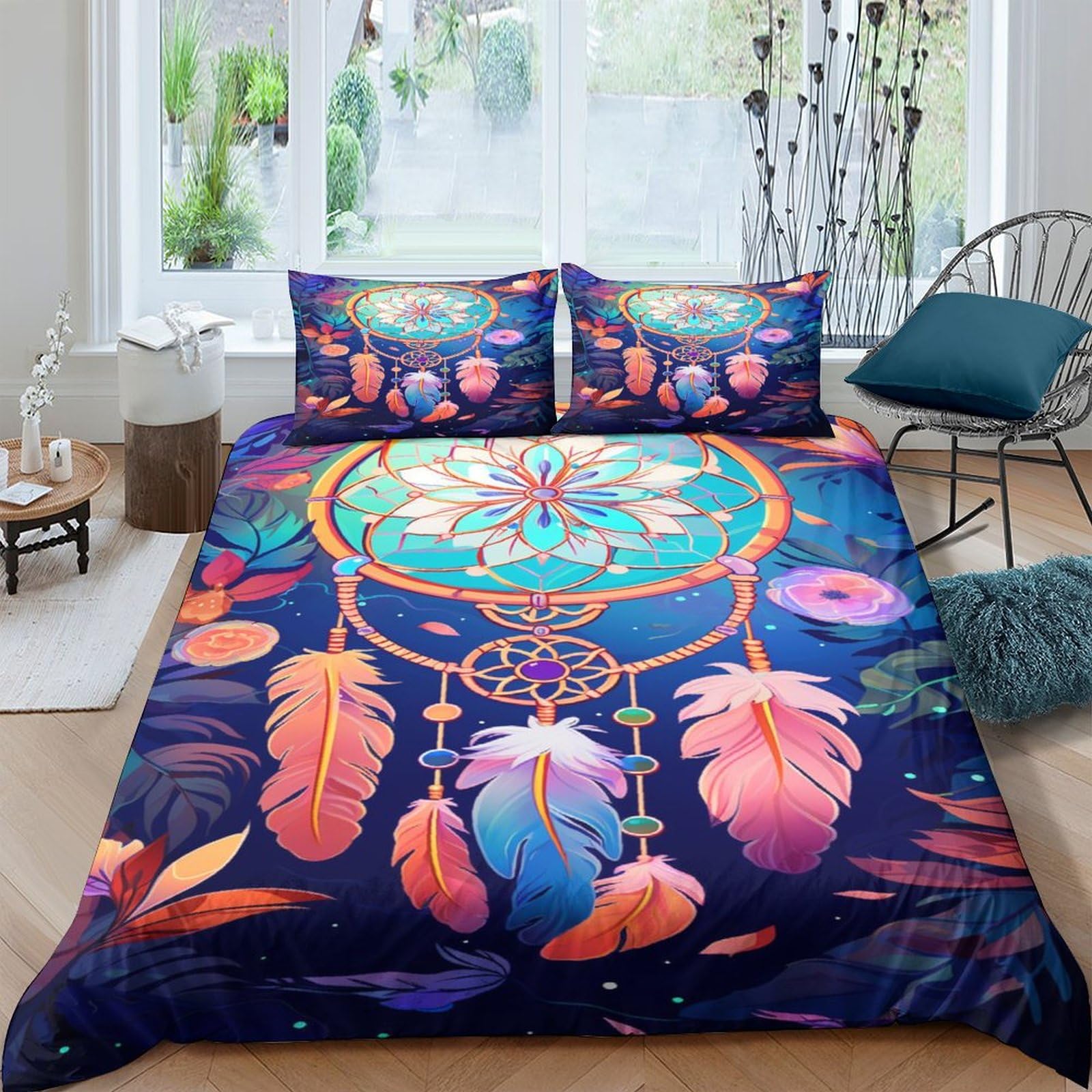 Ensemble de literie Sonnette à Vent 3 pièces housse de couette 200x200 pour lit double