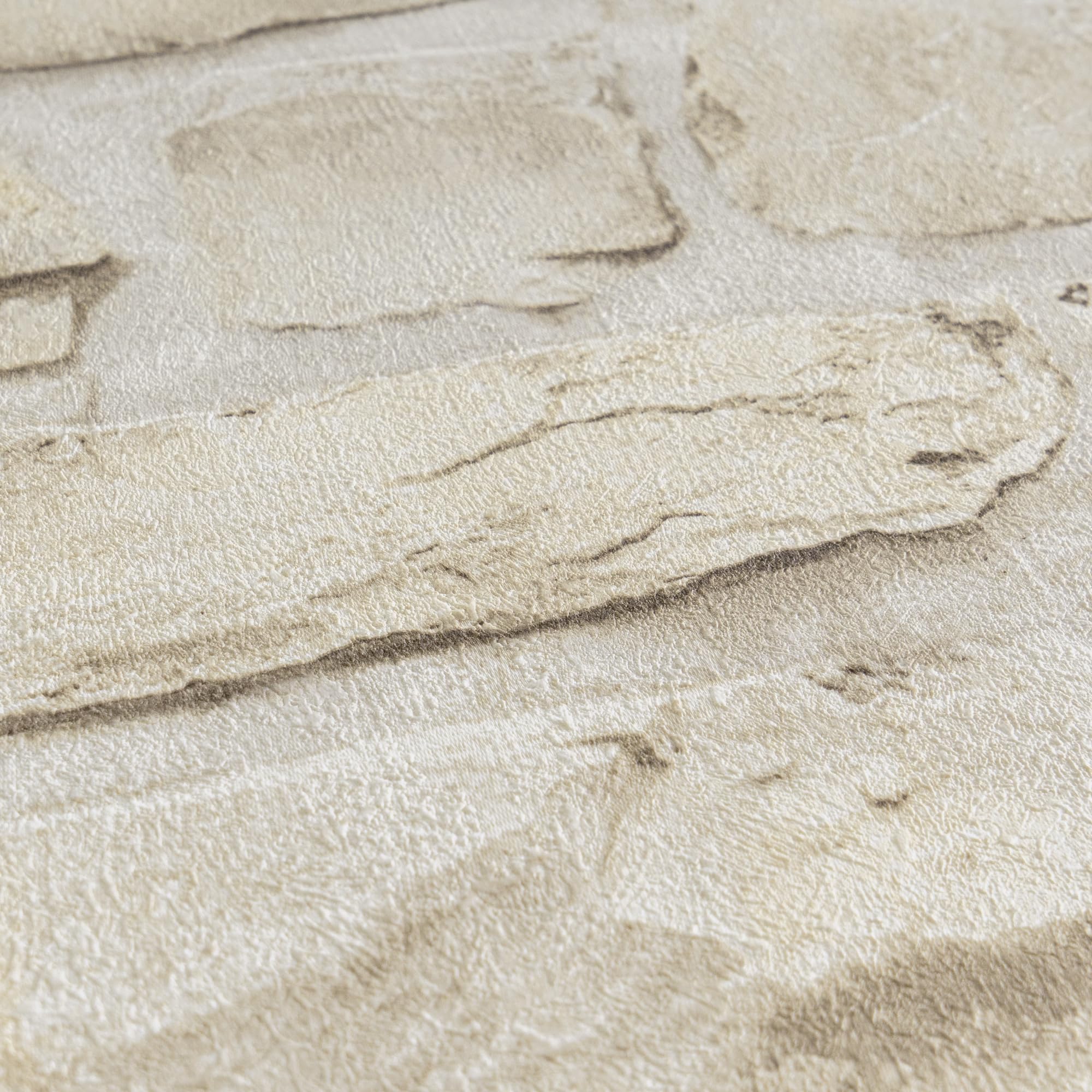 A.S. Création papier peint intissé style maison de campagne en beige, jaune – papier peint effet pierre naturelle authentique 10,05 m x 0,53 m – 363703