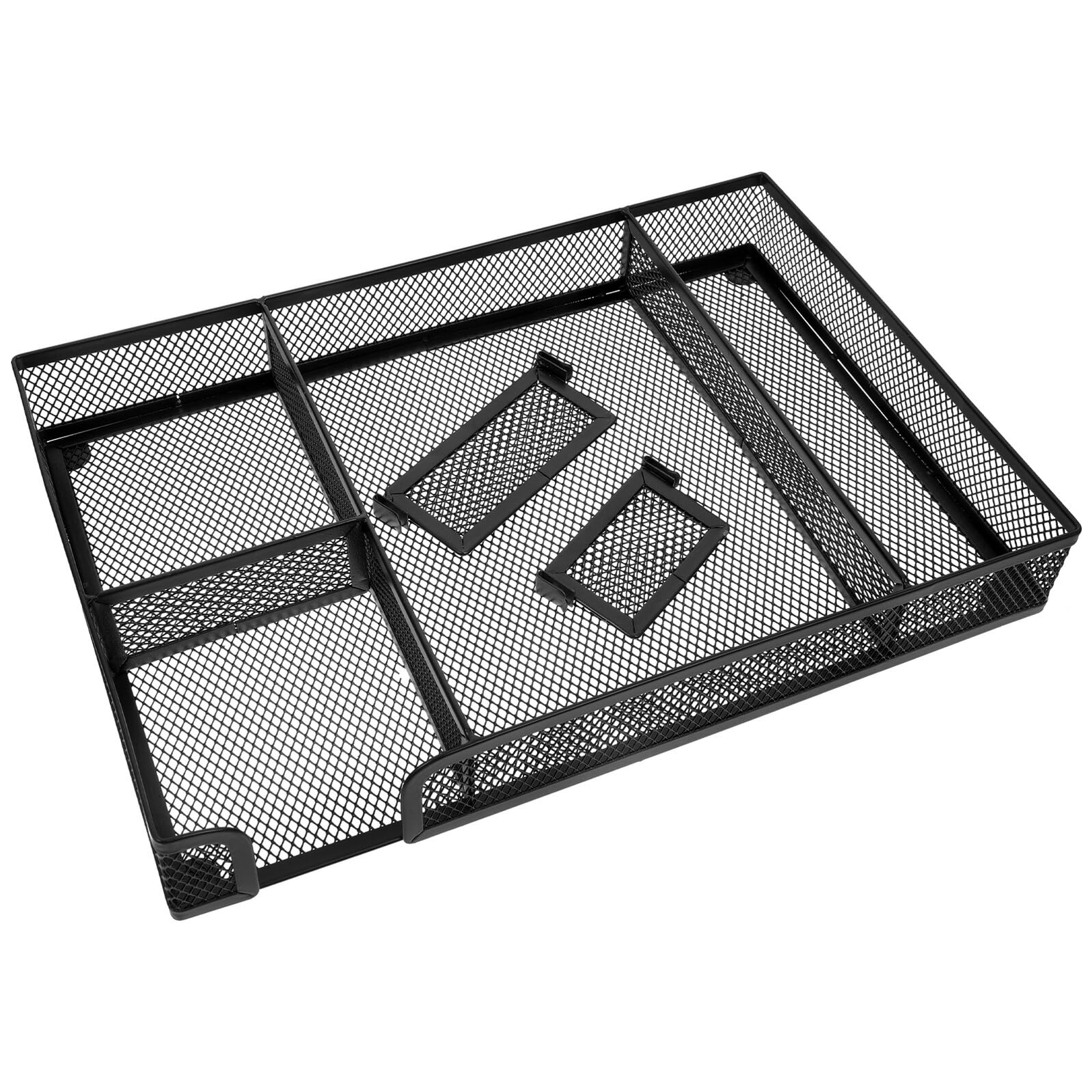 DOITOOL 2 Piezas Organizador de Escritorio Metálico Multifuncional con Divisores Desmontables Compacto y Elegante para Accesorios de Oficina y Papelería de Espacio y Superficie de Trabajo