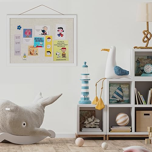 Miniatura 8 de Tablero de anuncios de corcho de 16.7 x 11 pulgadas, paquete de 2 tableros de corcho pequeños de lino con marco para paredes, bonito tablero de