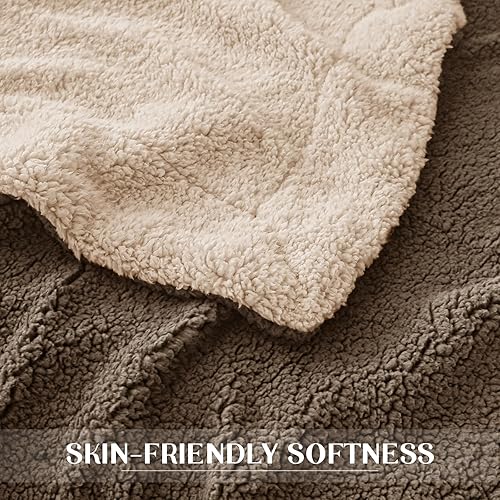 Miniatura 7 de Exclusivo Mezcla Manta reversible de forro polar Sherpa tamaño Queen, manta de felpa suave para sofá y cama, mantas gruesas y cálidas para todas las