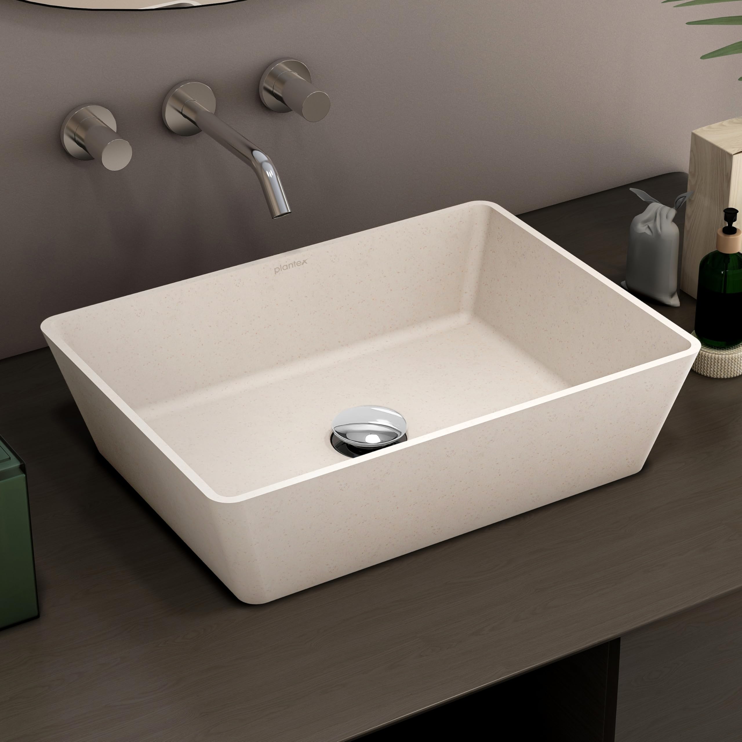 Plantex Quartz Basin - Brown Matte Washbasin -9 Plantex Quartz Basin - Brown Matte Washbasin -9