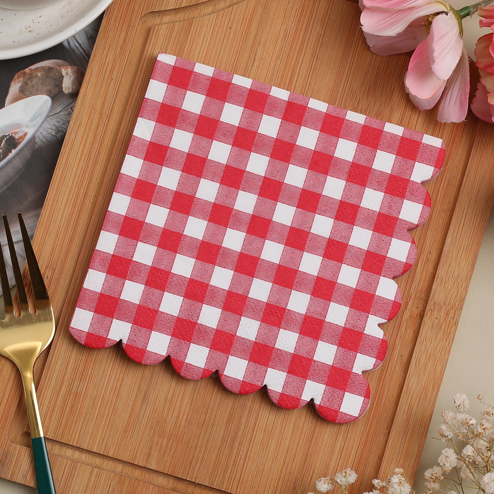 Servilletas Papel Geometría Roja Servilletas Decoupage Decoradas Papel Higienico Desechables Toilet Paper Cumpleaños Cocktail 2 Capas Paper Towels Bodas Fiesta Jardín 30 Paquetes(33x33cm）