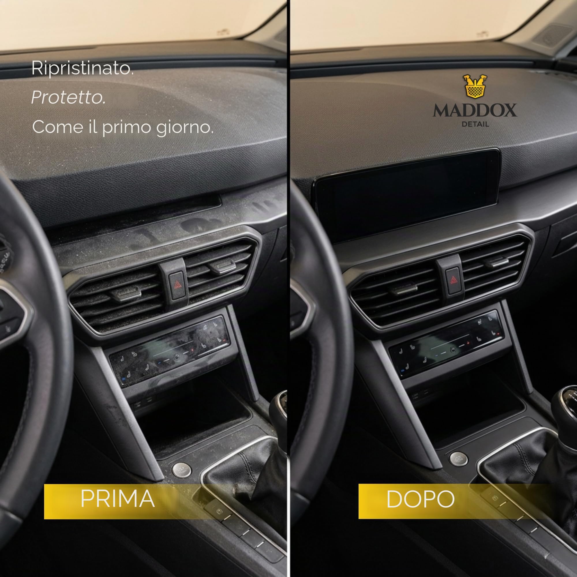 Maddox Detail - Premium Detail 500 ml | Pulitore per Interni Auto | Pulisci Cruscotto Auto | Vinile, Cuoio e Gomme Interni | Rinnova Plastiche Auto | Protettivo per Portiere e Lucidante Interni Auto