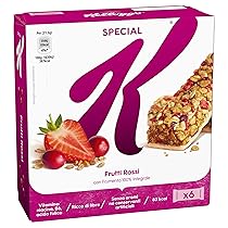 Kellogg’s Special K Barretta | Gusto Frutti Rossi | Croccanti Fiocchi Multicereali con Pezzi di Mirtilli Rossi e Mela | Frumento 100% Integrale | 6 barrette da 21.5g (Confezione da 129g)