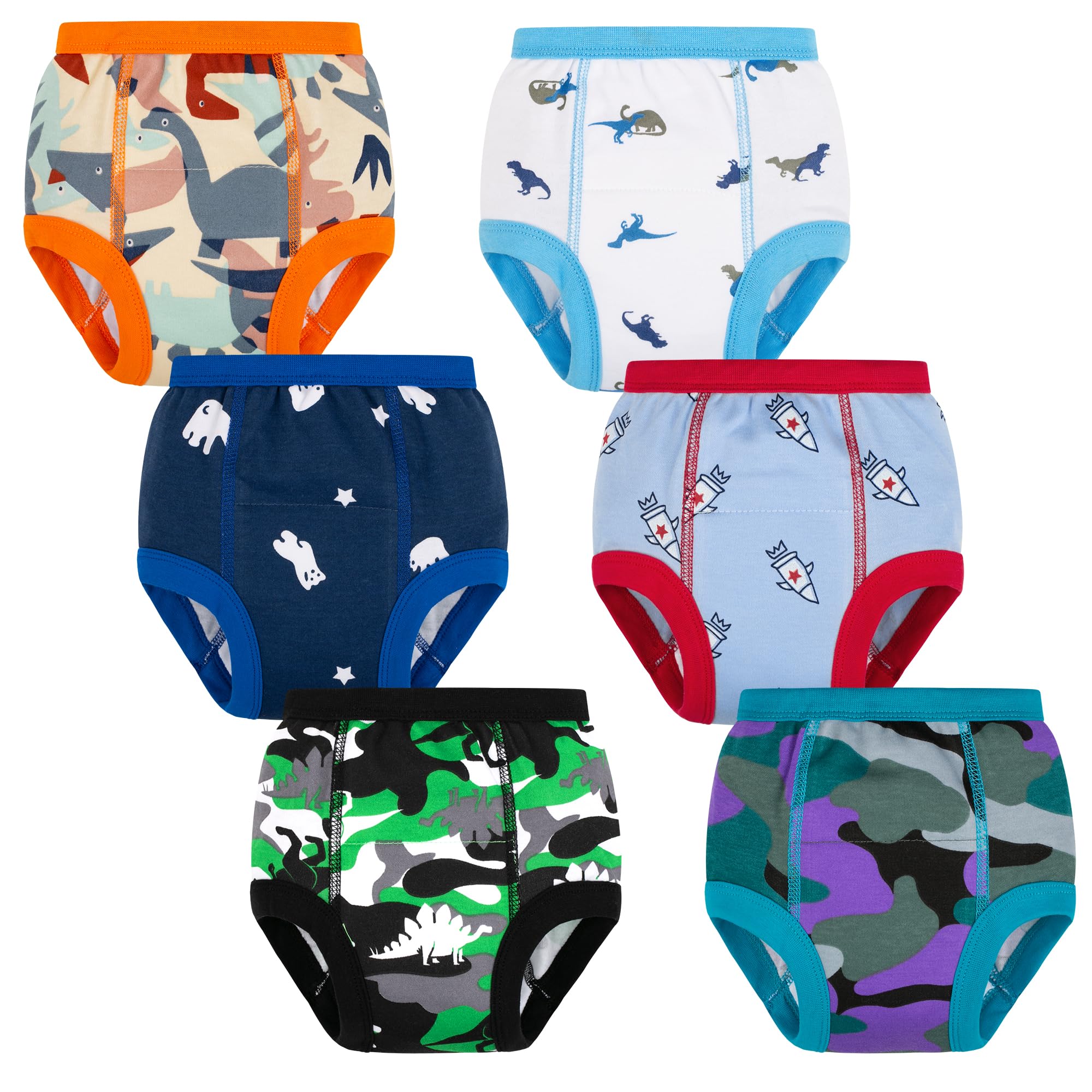 6-Pack Potty Training Pants – 100% Cotton Absorbent Toddler Underwear for Boys and Girls (12M-10Y)