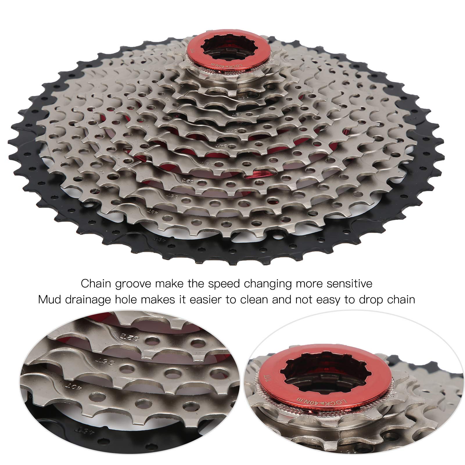 Alomejor Ruota Libera per Mountain Bike a 11 velocità, Sostituzione del della Cassetta del Pignone della Scheda della Bicicletta da 11-46T