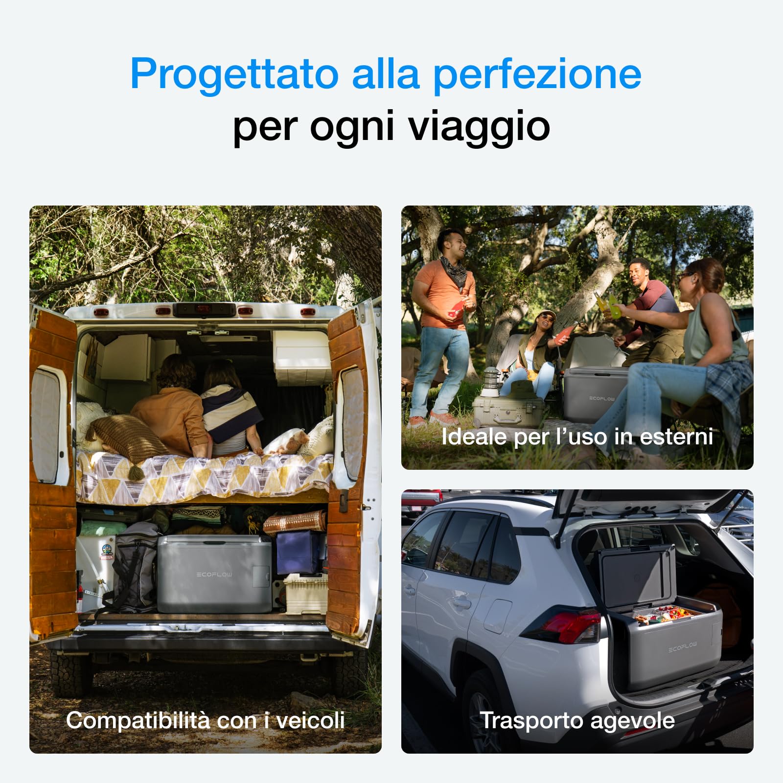 EF ECOFLOW GLACIER Classic 45L Frigorifero congelatore Portatile con Batteria da 298 Wh, Cooler 2 Zone, per Auto Raffreddamento Autonomo 39 h, Campeggio Viaggi Pesca e Off-grid