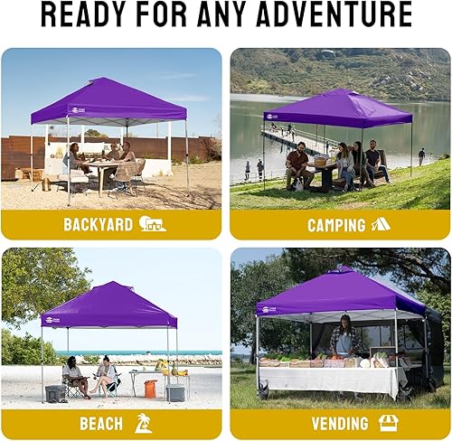 Miniatura 4 de Crowns Shades toldo desplegable para exteriores de 10 x 10 pies, toldo con apertura patentada de un solo toque, con bolsa de transporte con ruedas