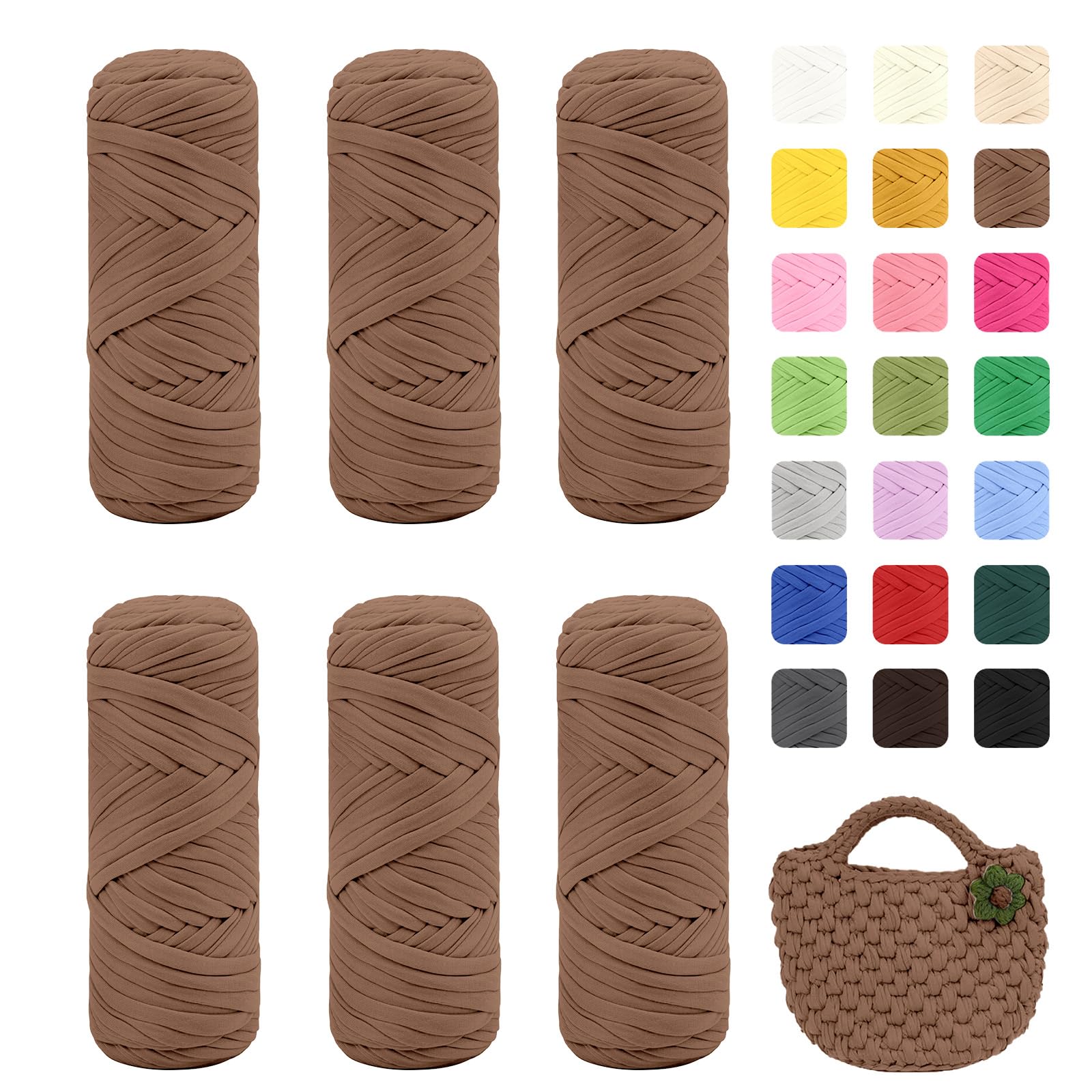 Maxee 400g T-Shirt Garn – 2 er Pack (je 200g/75m), Weiches Beilaufgarn zum Häkeln & Stricken – Farbintensiv & pflegeleicht, Ideal für Häkeltaschen/Körbe/Teppiche DIY Projekte, Handarbeiten und Deko