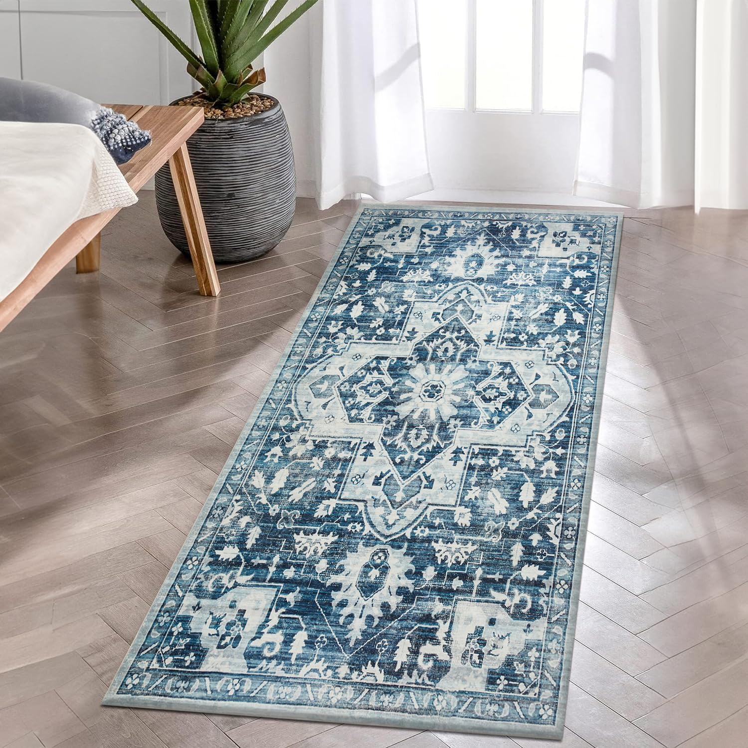 BedLooms Door Mat – Machine Washable Door Mats Indoor & Outdoor – Heavy Duty anti Slip TPR Backing Front Doormats - Stylish & Large Perfect Dust Grabbing Entrance Doormat (Tranquil, 80cm x 150cm) — image 1