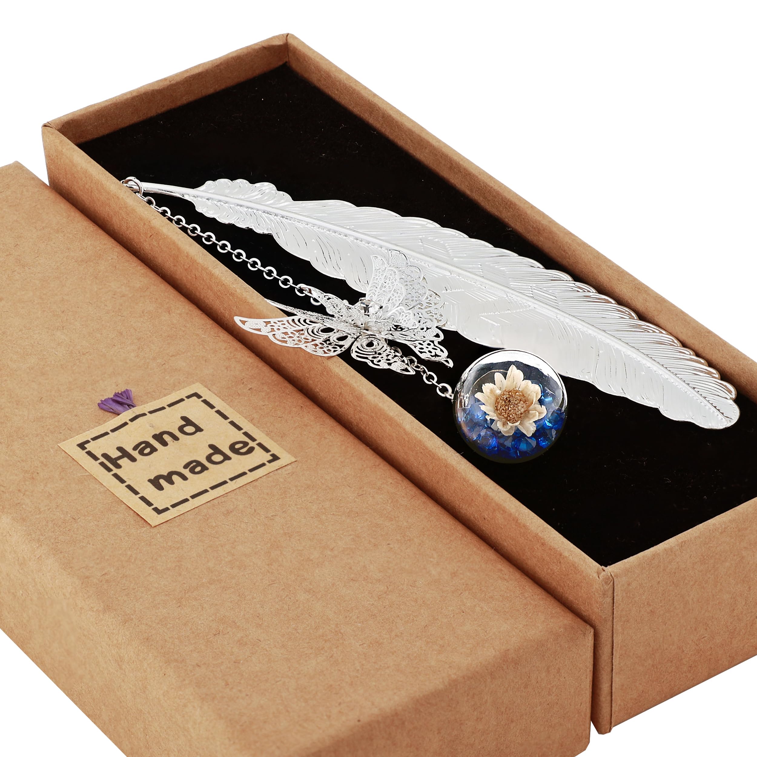 Toirxarn Metal Feather Bookmark for Mother's Day, Women's Birthdays & Teacher Appreciation, Chic Literary Accessory & Elegant Reading Aid for Readers and Book Lovers - with Gift Box, Silver, 1