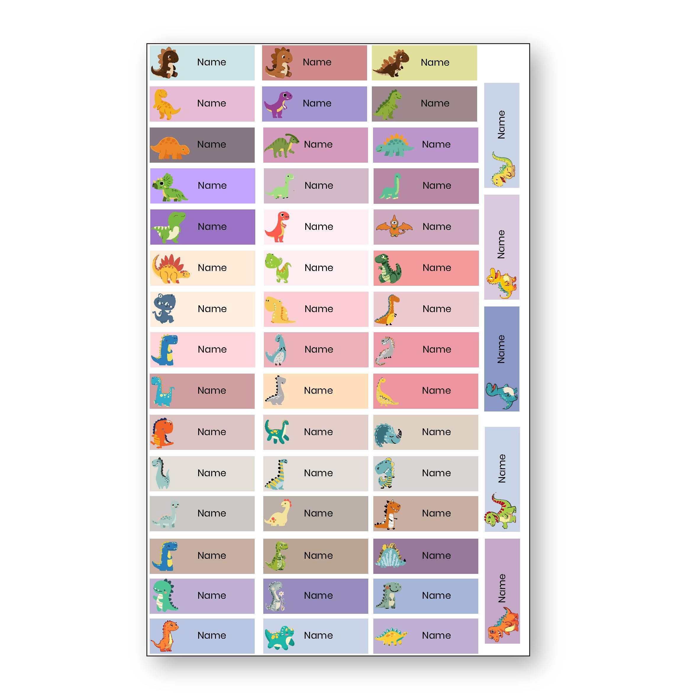 50pcs Personalized Name Slip for Kids School Books Water Bottles Snack Boxes Best Birthday Return Gift for Kids Vinyl Waterproof Dinosaurs-image-46